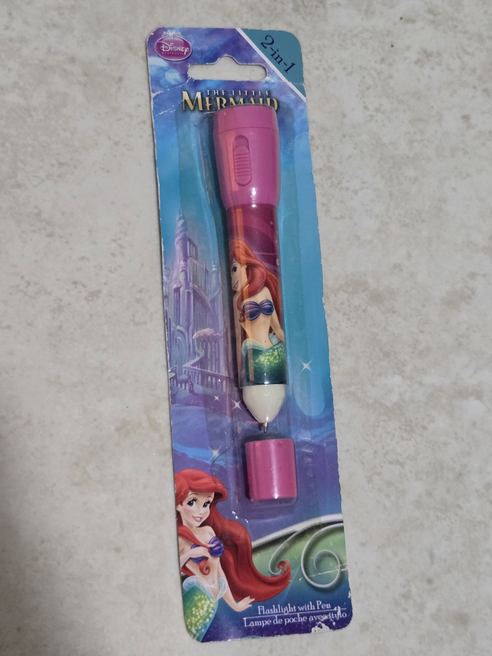 Disney Pink The Little Mermaid 2-in-1 Flashlight Pen